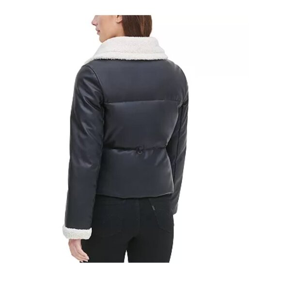 Levi's | Breanna Faux Leather Puffer Jacket with Sherpa Lined Collar - Picture 5 of 16